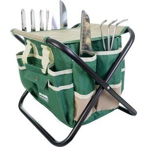 7-Piece Gardening Tool Set – Stainless Steel Tools with Wooden Handles, Folding